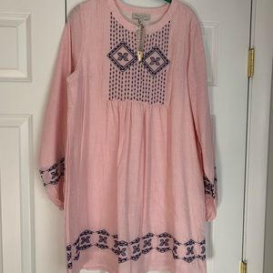 Hayden Pink & White embroidered dress-size Large